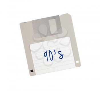 Floppy Disk - Tachnology from the past, isolated on white - 90s