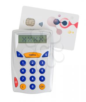 Banking at home, card reader for reading a bank card - XXXX