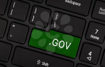 Computer key on modern laptop, green - .gov