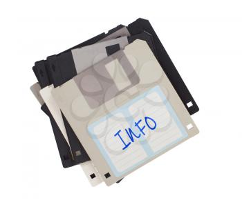 Floppy Disk - Tachnology from the past, isolated on white - Info