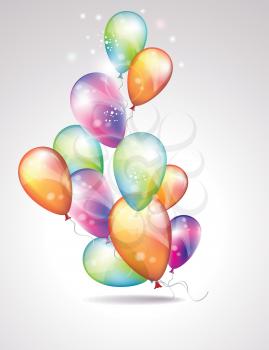 Card to birthday, with balloons