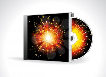 CD Cover Design with 3D Presentation Template 
