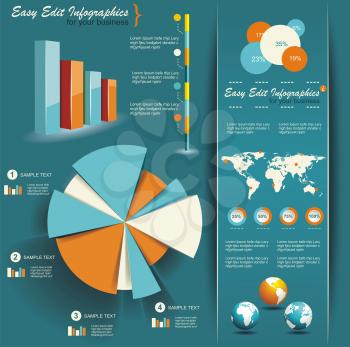 Set of Infographic Elements. World Map and Information Graphics 