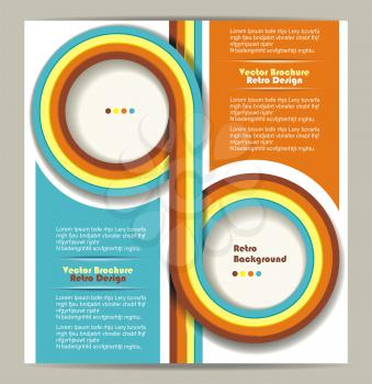 Brochure design with grungy retro background 