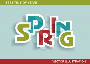 Spring word, plain and pure design, vector 