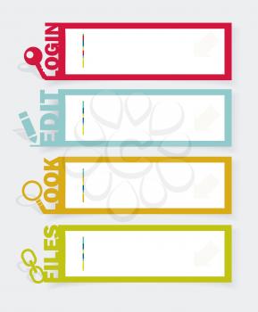 Web panel Set. Infographics number options template. Vector. 