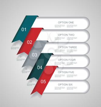 Vector  steps lines, progress banners with colorful tags.