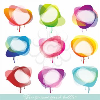 Collection of Colorful Speech And Thought Bubbles Background Vector 