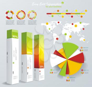 Modern infographics set. World Map and Information Graphics. Vector 