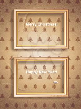 Vector Vintage Merry Christmas Frames. Easy to edit. Perfect for invitations or announcements. 