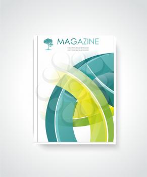 Magazine or brochure template design with abstract 3d technology circles vector backgound