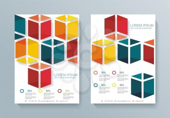 Abstract  Brochure Flyer cubes design vector template