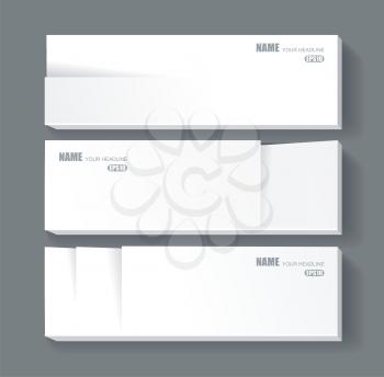 White vector  banners for your text