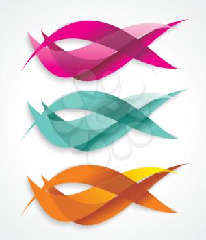 Set of colorful smooth futuristic wave layouts. Business backgrounds, presentation or identity.