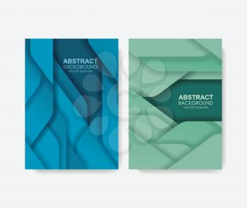 Abstract design for banners or brochure covers with background from layers and geometric shapes.