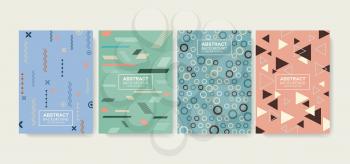 Retro design templates for a4 covers, banners, flyers and posters with abstract shapes, 80s memphis geometric flat style. 