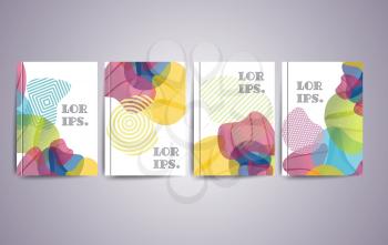 Vector design templates for a4 covers, banners, flyers and posters with abstract shapes, 80s memphis geometric flat style. 