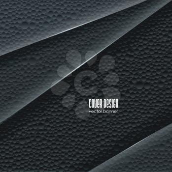 Vector background design template with abstract texture of closeup detail  dark polystyrene foam.