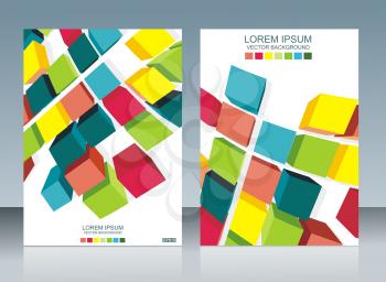Vector brochure template design with cubes elements. EPS 10