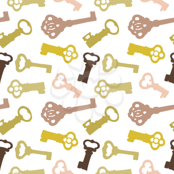 Seamless pattern with vintage keys