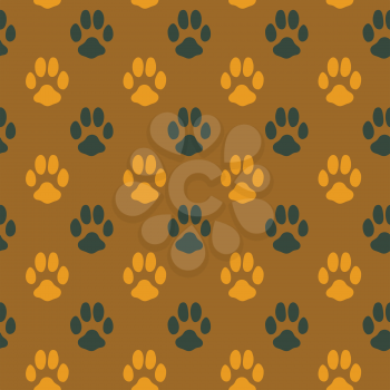 Seamless pattern with animal footprint texture