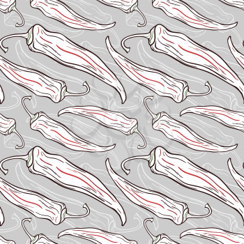 Seamless pattern with decorative chili peppers