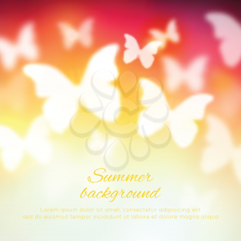 Abstract shining background with butterflies