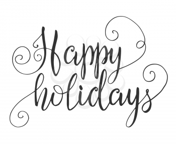 Happy holidays hand lettering