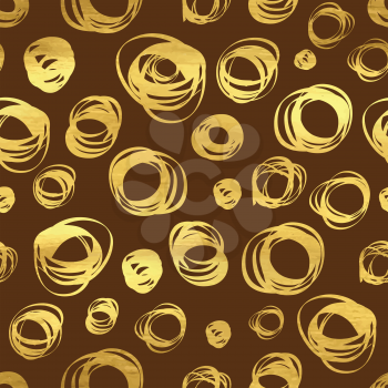 Seamless pattern with doodle golden ornament