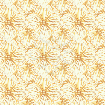 Hortensia floral seamless pattern. Hand drawn hydrangea texture. Vector illustration