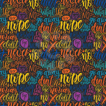 Hand lettering doodle seamless pattern with words of protest. Can be used for postcard, poster, print, greeting card, t-shirt, phone case design. Vector illustration