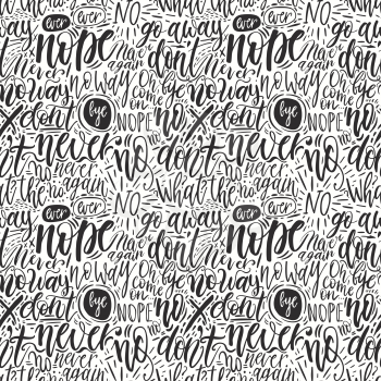 Hand lettering doodle seamless pattern with words of protest. Can be used for postcard, poster, print, greeting card, t-shirt, phone case design. Vector illustration