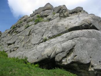 the big stone rock in Carpathian mountains