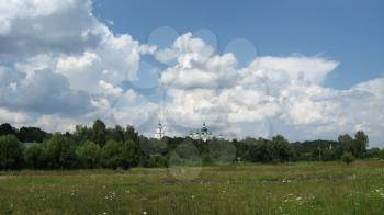 the beautiful summer landscape with churches in Chernigiv