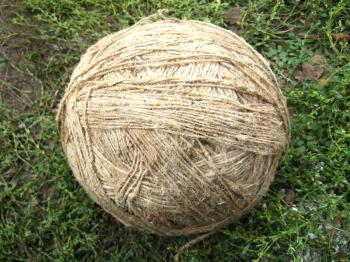 the image of big clew of flax fiber