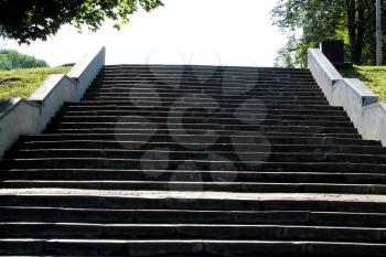 The image of stairs leading downwards in park