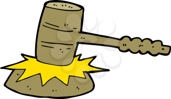 Royalty Free Clipart Image of a Gavel Banging