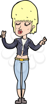 Royalty Free Clipart Image of a Cool Girl