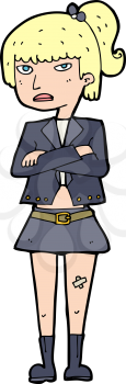 Royalty Free Clipart Image of a Cool Girl