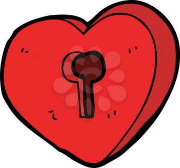 Royalty Free Clipart Image of a Heart with a Keyhole