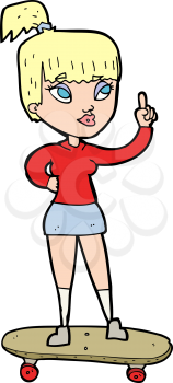 Royalty Free Clipart Image of a Skater Girl