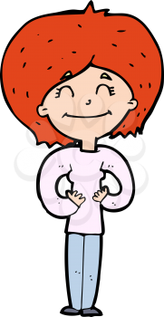 Royalty Free Clipart Image of a Happy Red Haired Female