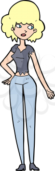 Royalty Free Clipart Image of a Pretty Female