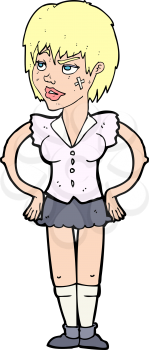 Royalty Free Clipart Image of a Female with Hands on Hips