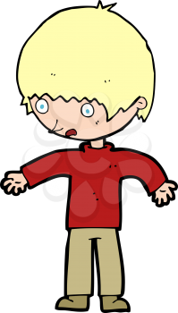 Royalty Free Clipart Image of a Confused Boy