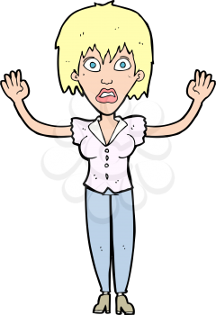 Royalty Free Clipart Image of a Stressed Woman