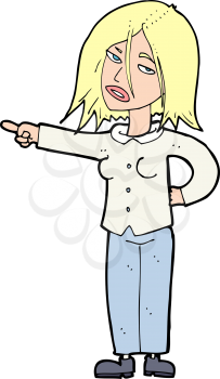 Royalty Free Clipart Image of a Female Pointing