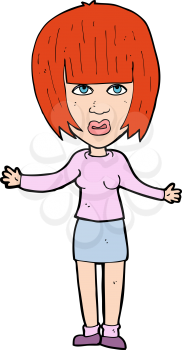Royalty Free Clipart Image of a Red-Haired Woman