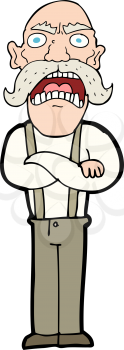 Royalty Free Clipart Image of an Angry Old Man