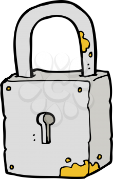 Royalty Free Clipart Image of a Rusty Lock